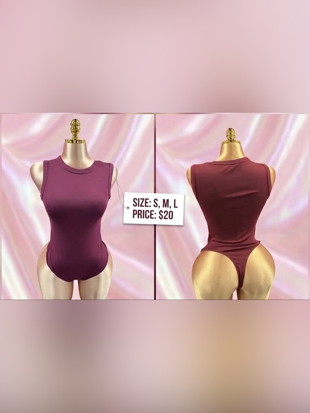 Sleeveless Women's Bodysuit - Plum